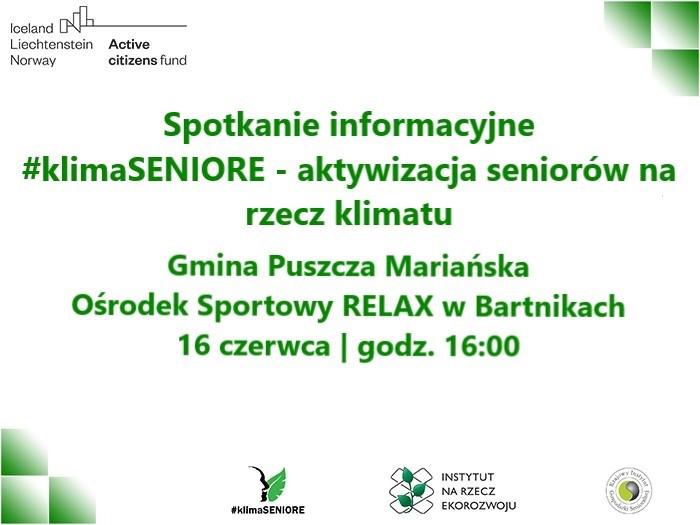 #klimaSENIORE - już dziś aktywizacja seniorów na rzecz klimatu w gminie Puszcza Mariańska
